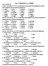 Bài tập Tiếng Anh Khối 12 - Unit 9 Choosing a career